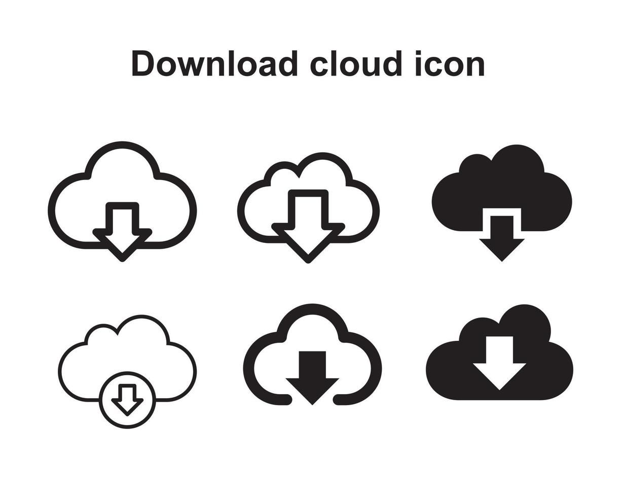 Laden Sie die Cloud-Icon-Vorlage in schwarzer Farbe herunter, die bearbeitet werden kann. Laden Sie flache Vektorillustration des Wolkenikonensymbols für Grafik- und Webdesign herunter. vektor