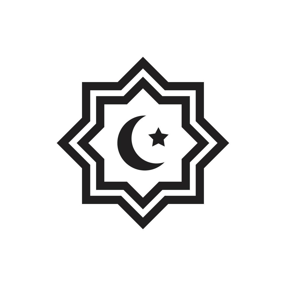 islam symbol vorlage schwarze farbe editierbar. flache vektorillustration des islamischen symbolsymbols für grafik- und webdesign. vektor