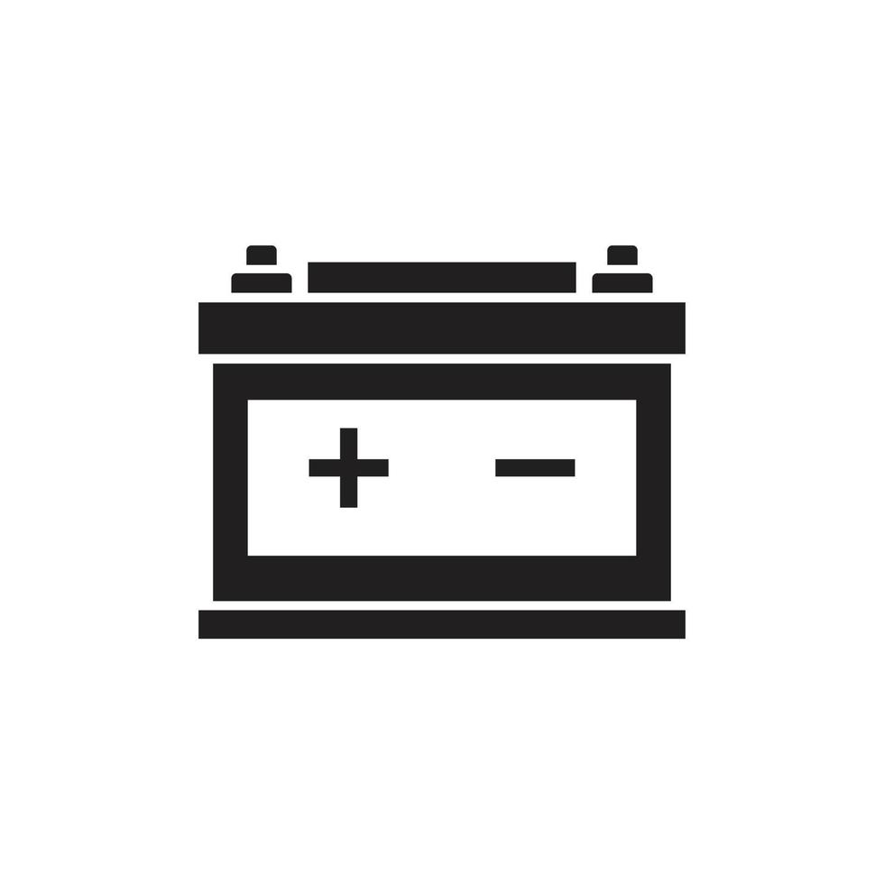 autobatterie vektor symbol vorlage schwarz farbe editierbar. Flache Vektorillustration des Autobatterie-Vektorsymbolsymbols für Grafik- und Webdesign.