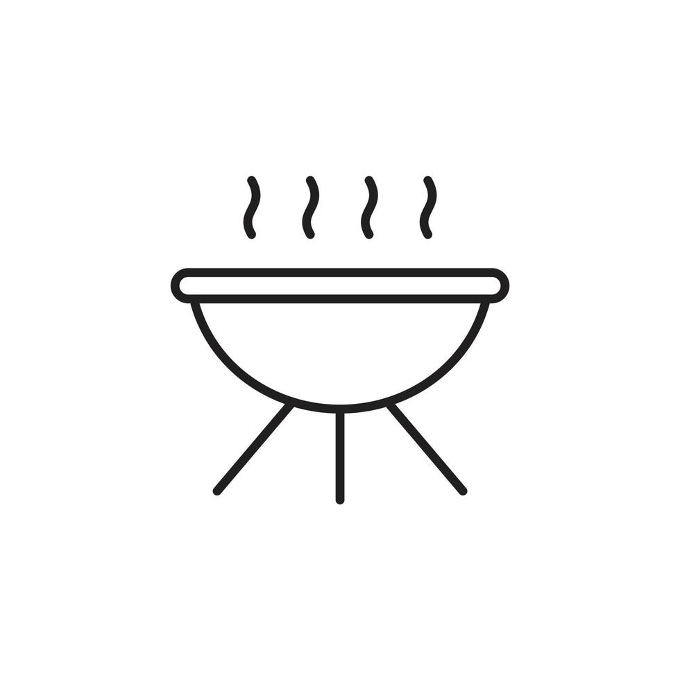 Grill-Icon-Vorlage in schwarzer Farbe editierbar. Flache Vektorillustration des Grillikonensymbols für Grafik- und Webdesign. vektor