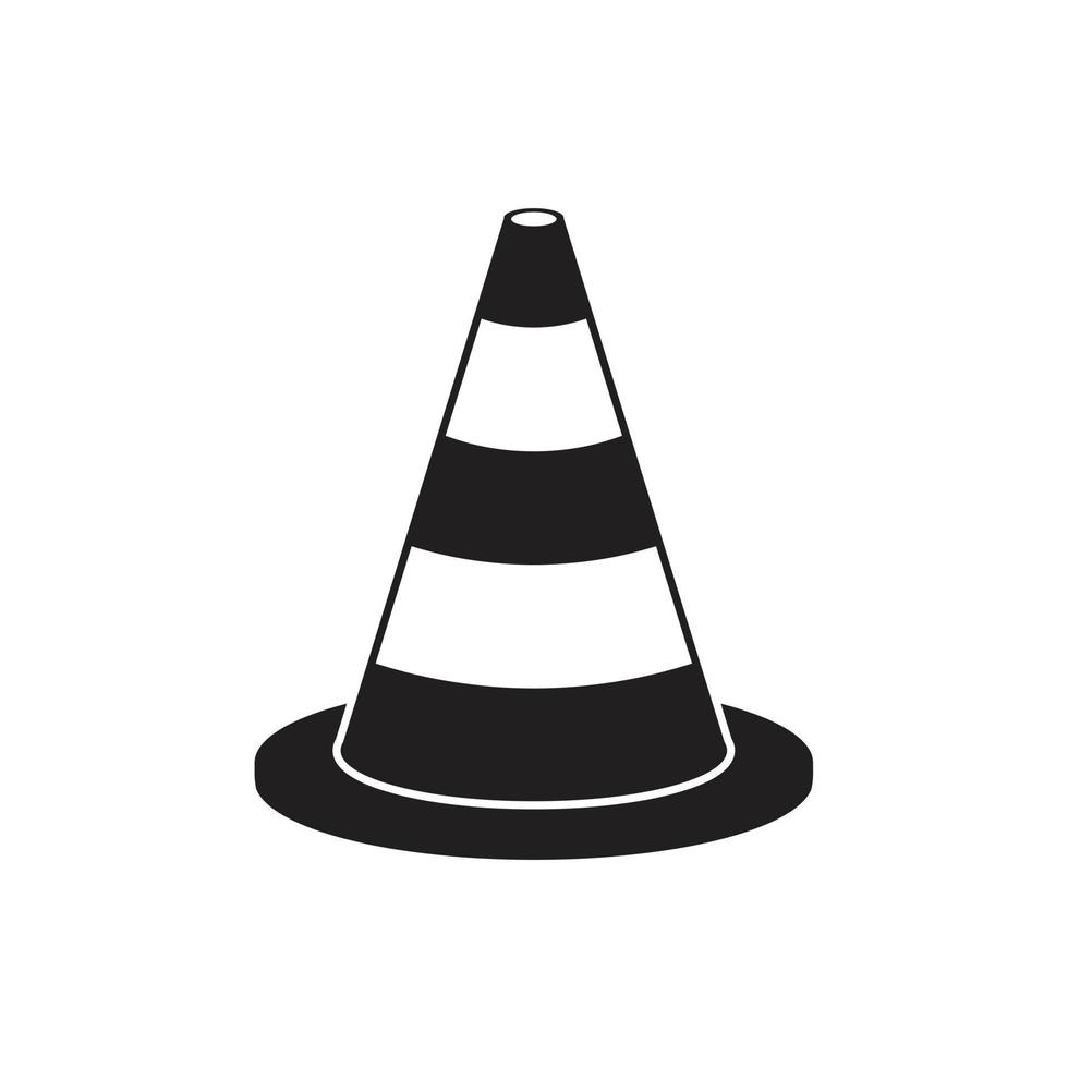 Verkehrskegel-Symbolvorlage in schwarzer Farbe editierbar. vektor