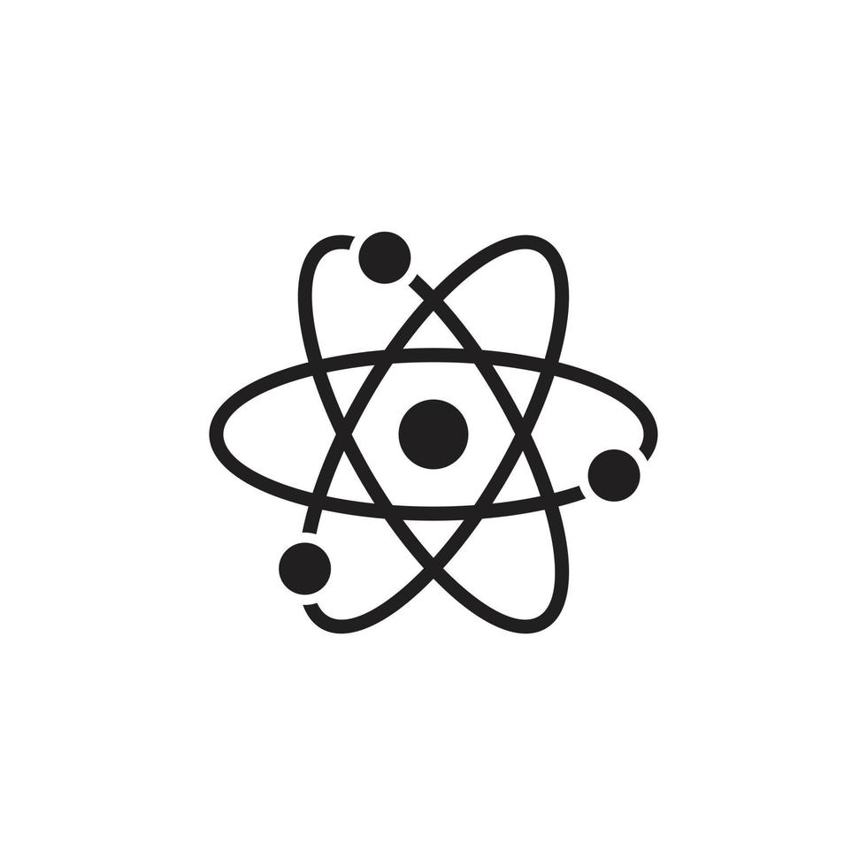 Atomzeichen-Symbolvorlage schwarze Farbe editierbar. flache Vektorillustration des Atomzeichenikonensymbols für Grafik- und Webdesign. vektor