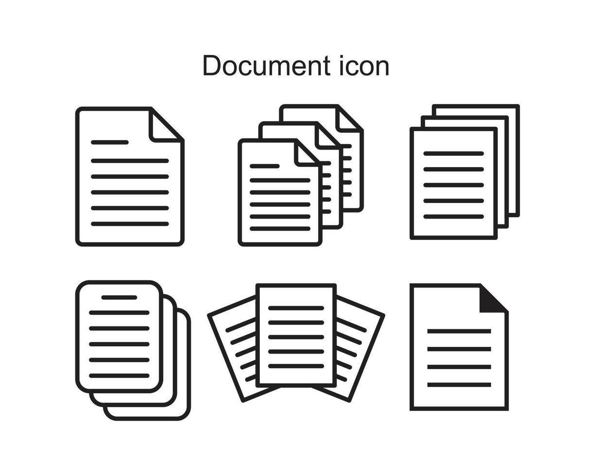 dokumentsymbolvorlage schwarze farbe editierbar. flache Vektorillustration des Dokumentsymbolsymbols für Grafik- und Webdesign. vektor