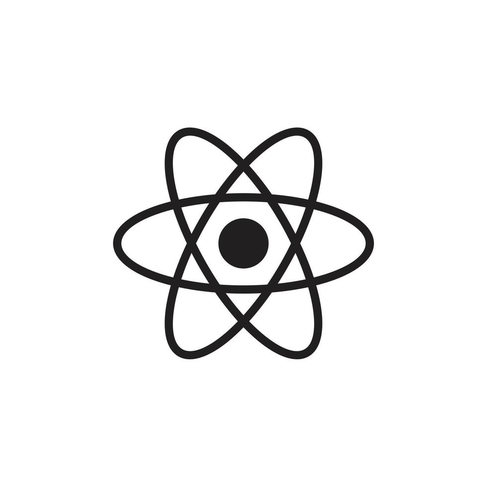 Atomzeichen-Symbolvorlage schwarze Farbe editierbar. flache Vektorillustration des Atomzeichenikonensymbols für Grafik- und Webdesign. vektor