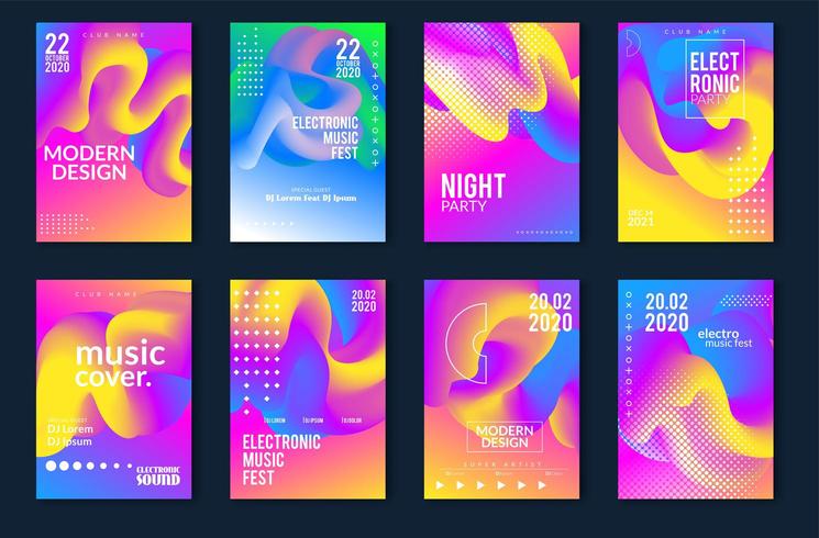 Minimal affischdesign för elektronisk musikfestival vektor