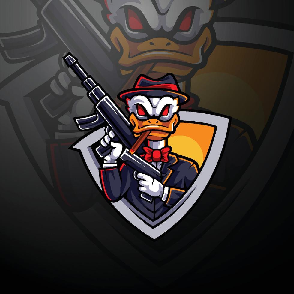 gamer maskot logotyp design vektor