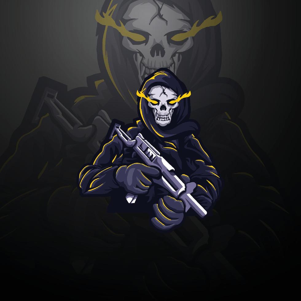 gamer skull maskot logotypdesign vektor