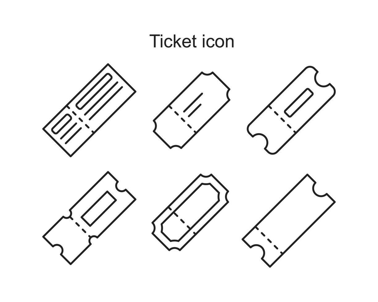 Ticket-Icon-Vorlage in schwarzer Farbe editierbar. vektor
