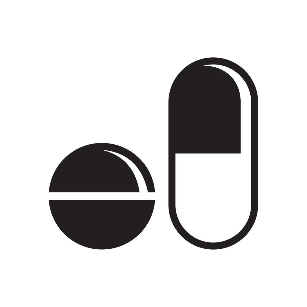 Symbolvorlage für medizinische Pille in schwarzer Farbe editierbar. flache Vektorillustration des Symbols für medizinische Pille für Grafik- und Webdesign. vektor