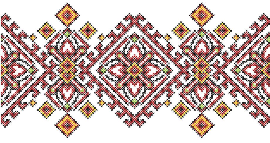 Geometrisches Muster der ukrainischen Kreuzstichstickerei der ethnischen Art vektor