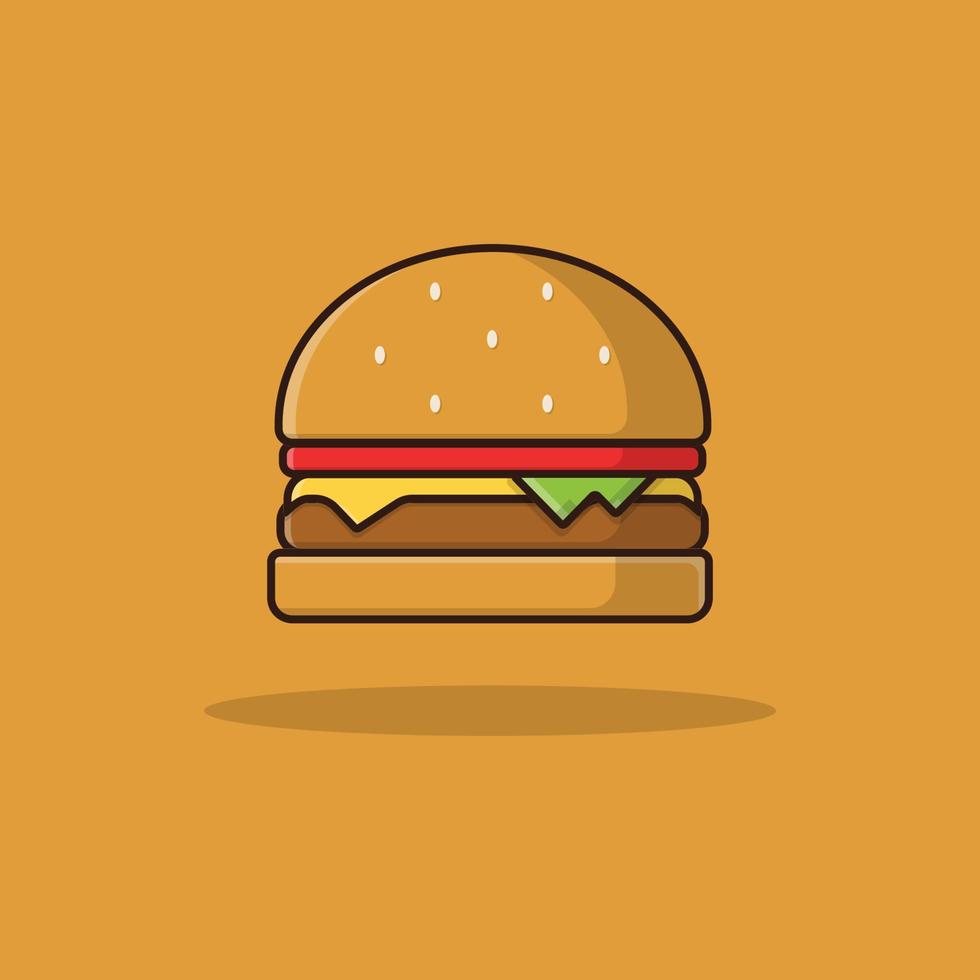 flache Vektor-Hamburger-Illustration mit unterschiedlichem Geschmack vektor