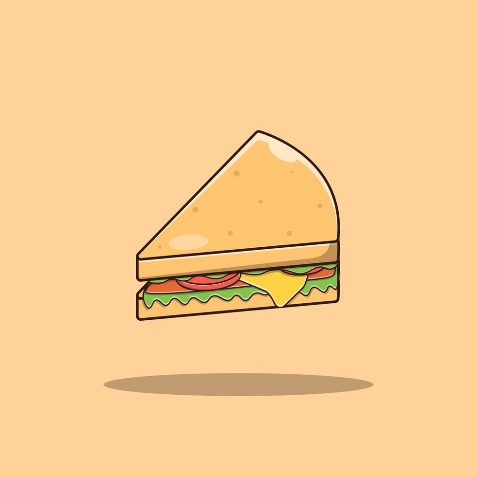 Sandwich-Vektor-Symbol-Illustration, Fast-Food-Sammlung vektor