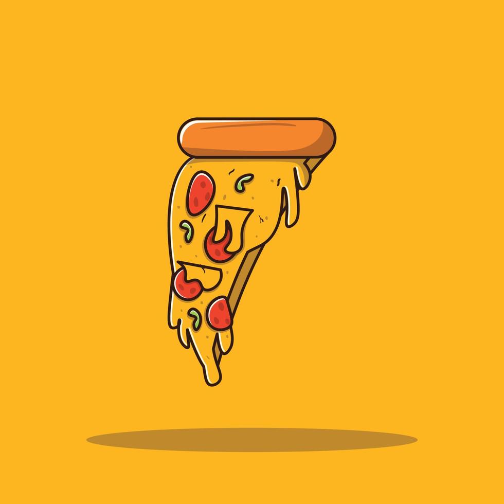 Pizza-Eis-Cicon-Illustration. Fast-Food-Sammlung. vektor