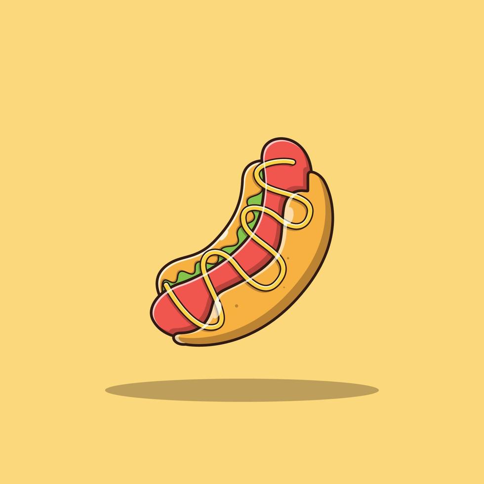 Hot-Dog-Essen-Symbol-Vektor-Illustration vektor