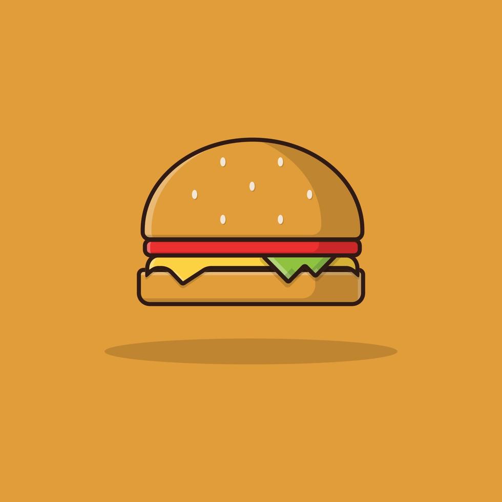 platt vektor hamburgare illustration med olika smak