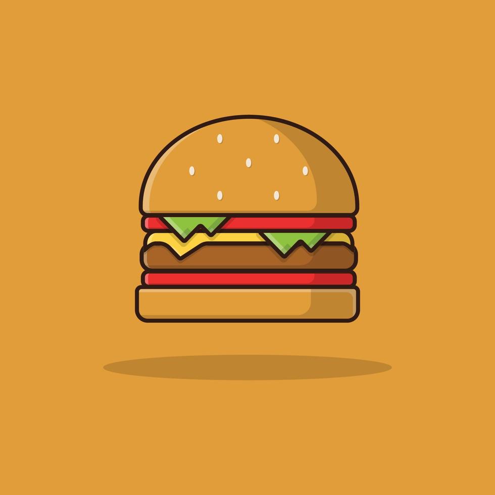 platt vektor hamburgare illustration med olika smak