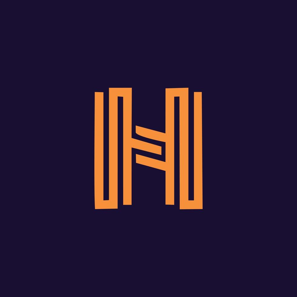 initial h minimalistisk logotyp designmall vektor