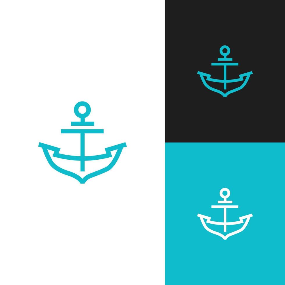 ankare nautiska marina sigill logotyp design vektor