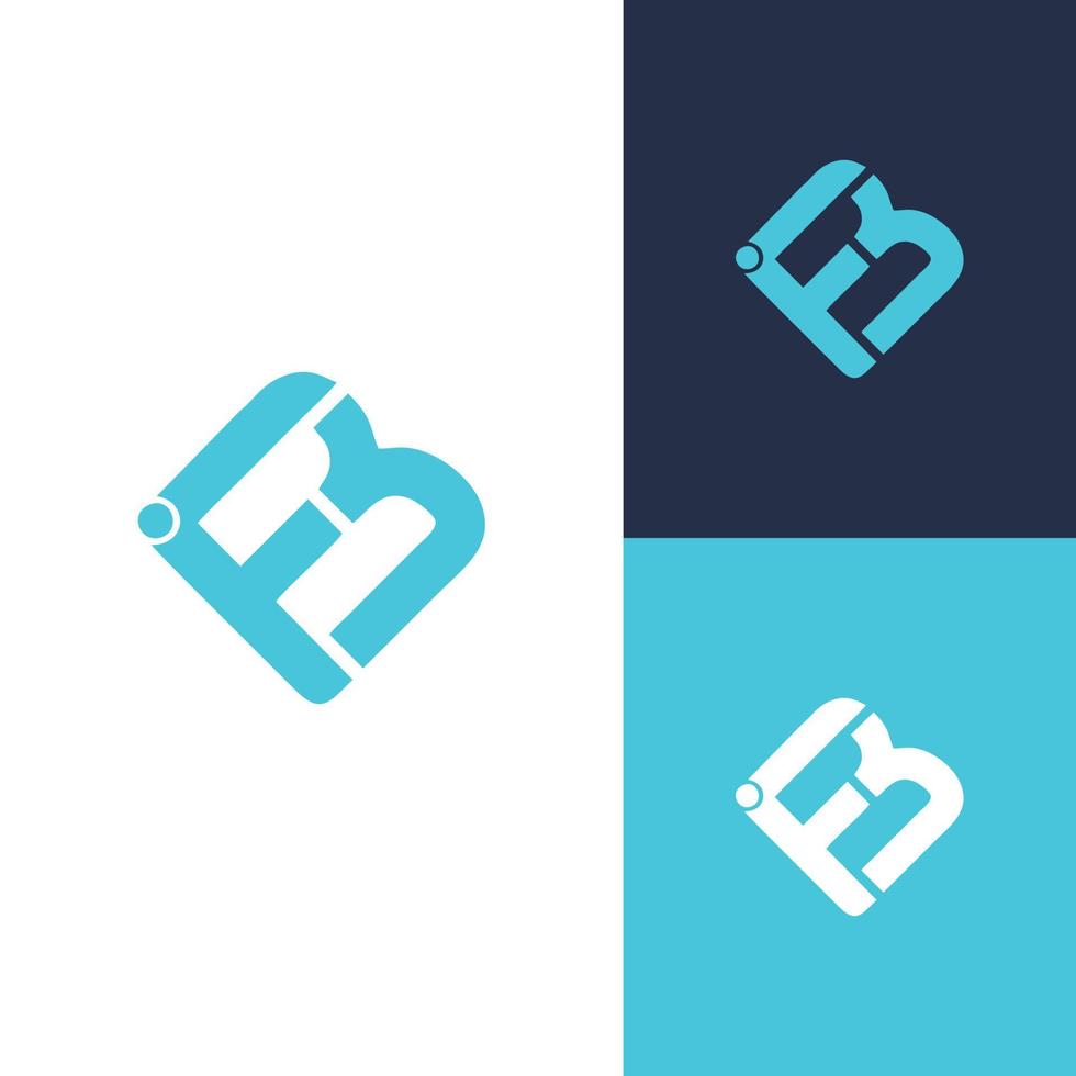 initial fb minimalistisk logotyp designmall vektor