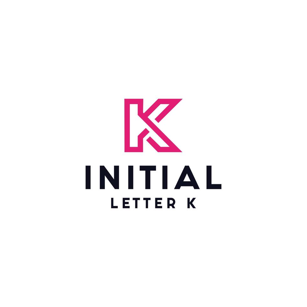 minimalistisk bokstaven k logotyp designmall vektor