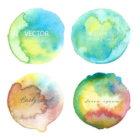 Mehrfarbiger Aquarell-Kreis-Satz vektor