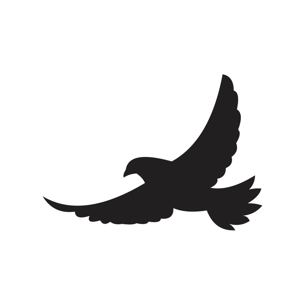 Vogel oder Reiher fliegende Symbolvorlage schwarze Farbe editierbar. vogel oder reiher fliegen symbol flache vektorillustration für grafik- und webdesign. vektor