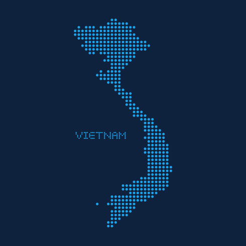 Abstrakt prickig karta över Vietnam vektor