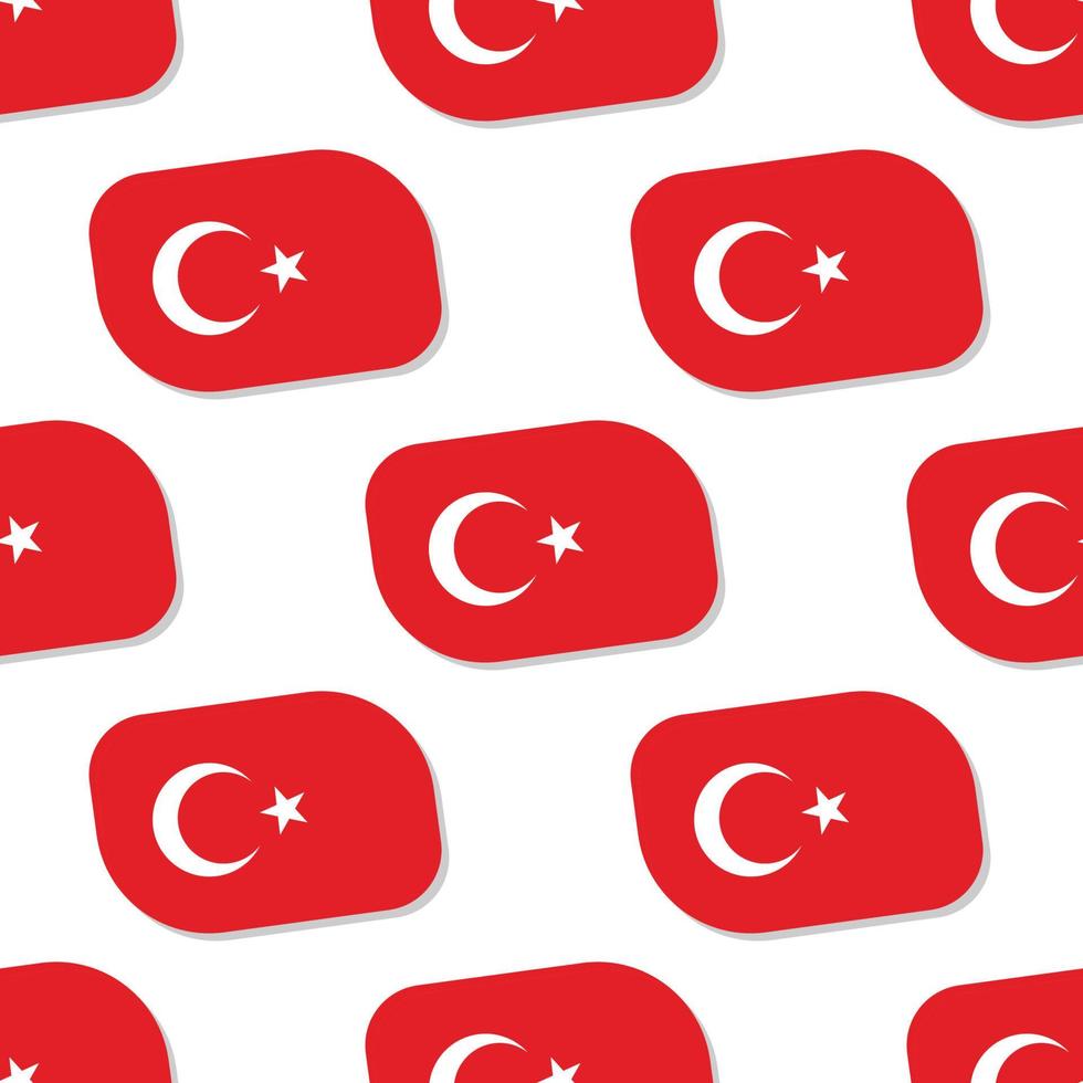 Nahtlose Türkei-Flagge im flachen Stilmuster vektor