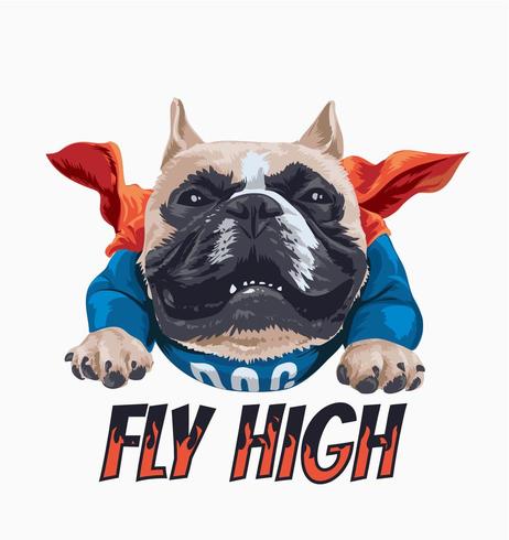 Stierhund in fliegenden Kap Illustration vektor