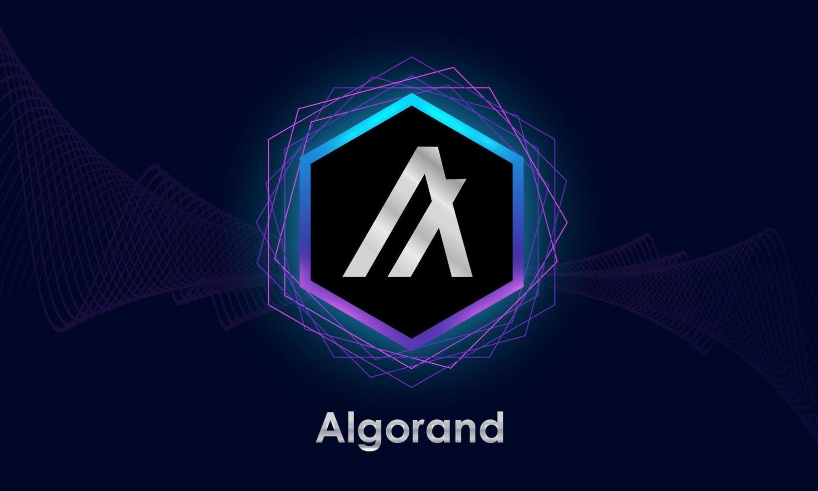 algorand algo lila designteknik bakgrund. kryptovaluta.digital pengaväxling. vektor