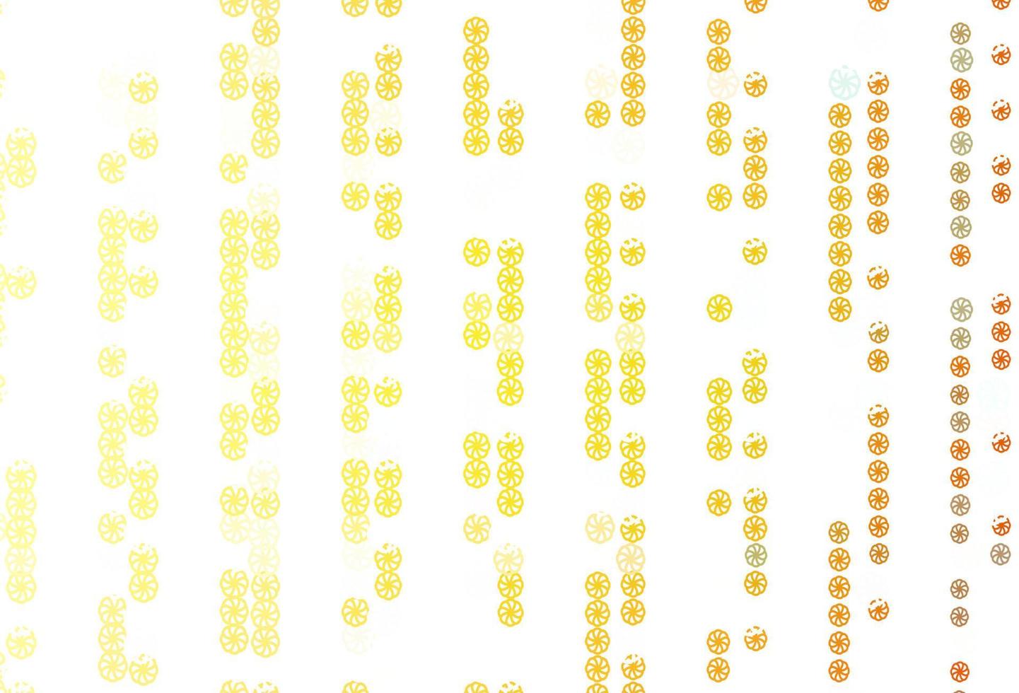 ljus orange vektor layout med ljusa snöflingor.