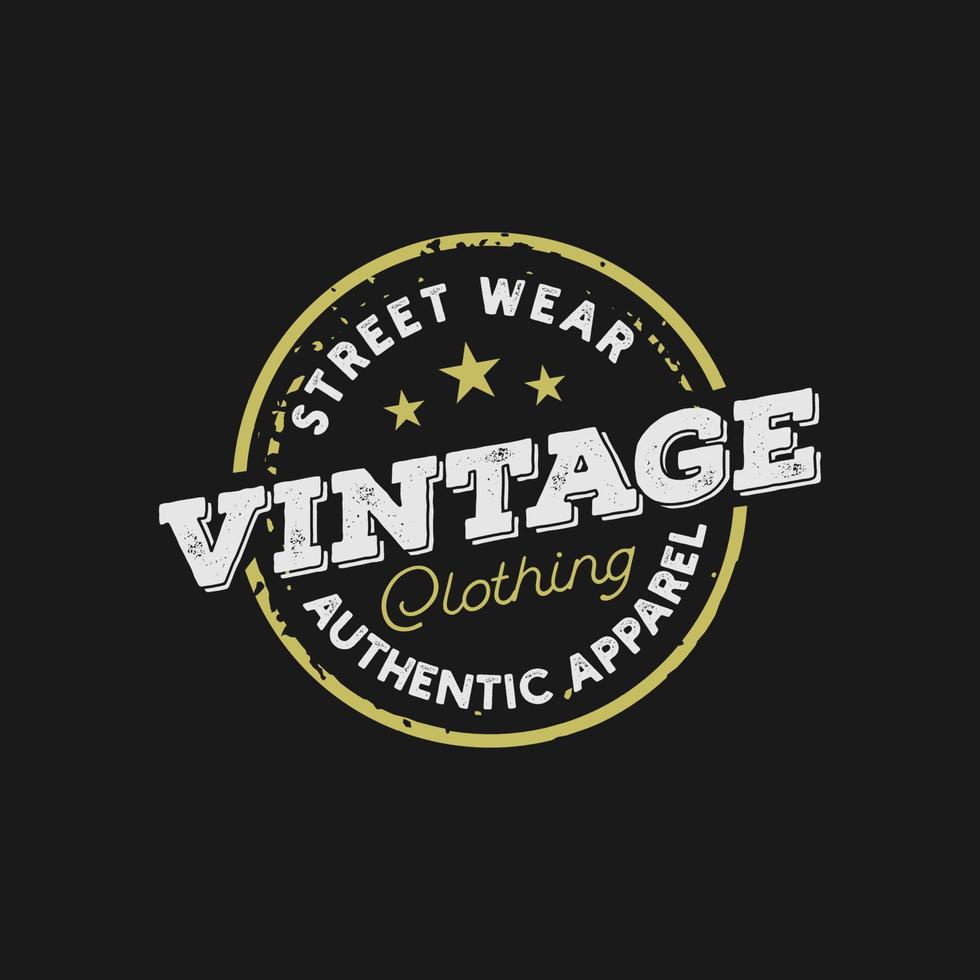 klassisk vintage retro etikett logotypdesign för tygkläder vektor