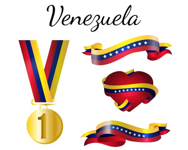 Venezuelas medaljeflagga vektor