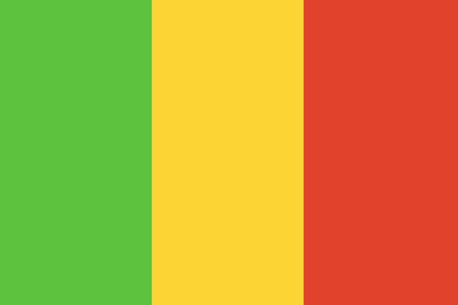 mali flagga. officiella färger och proportioner. malis nationella flagga. vektor