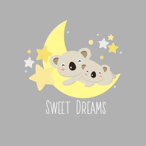 Sweet Dreams Koala gratulationskort vektor