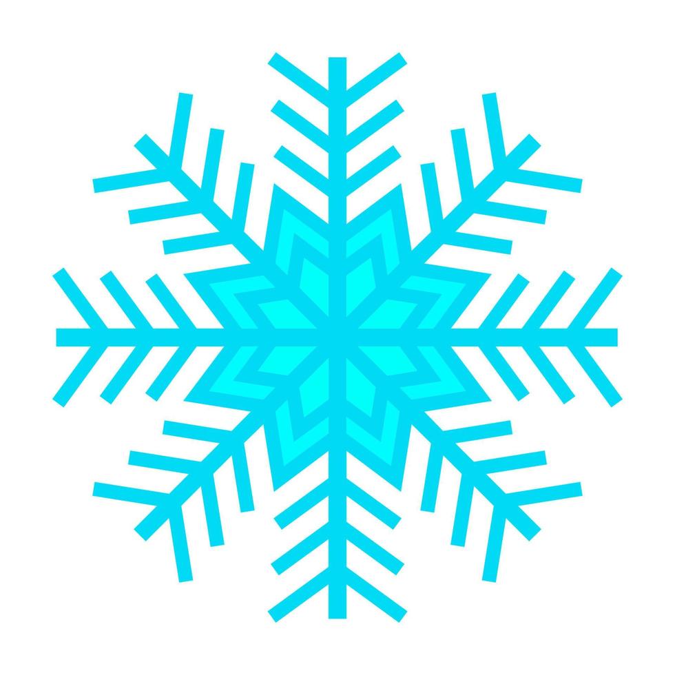 blaues Schneeflockensymbol isoliert auf weißem Hintergrund. vektor