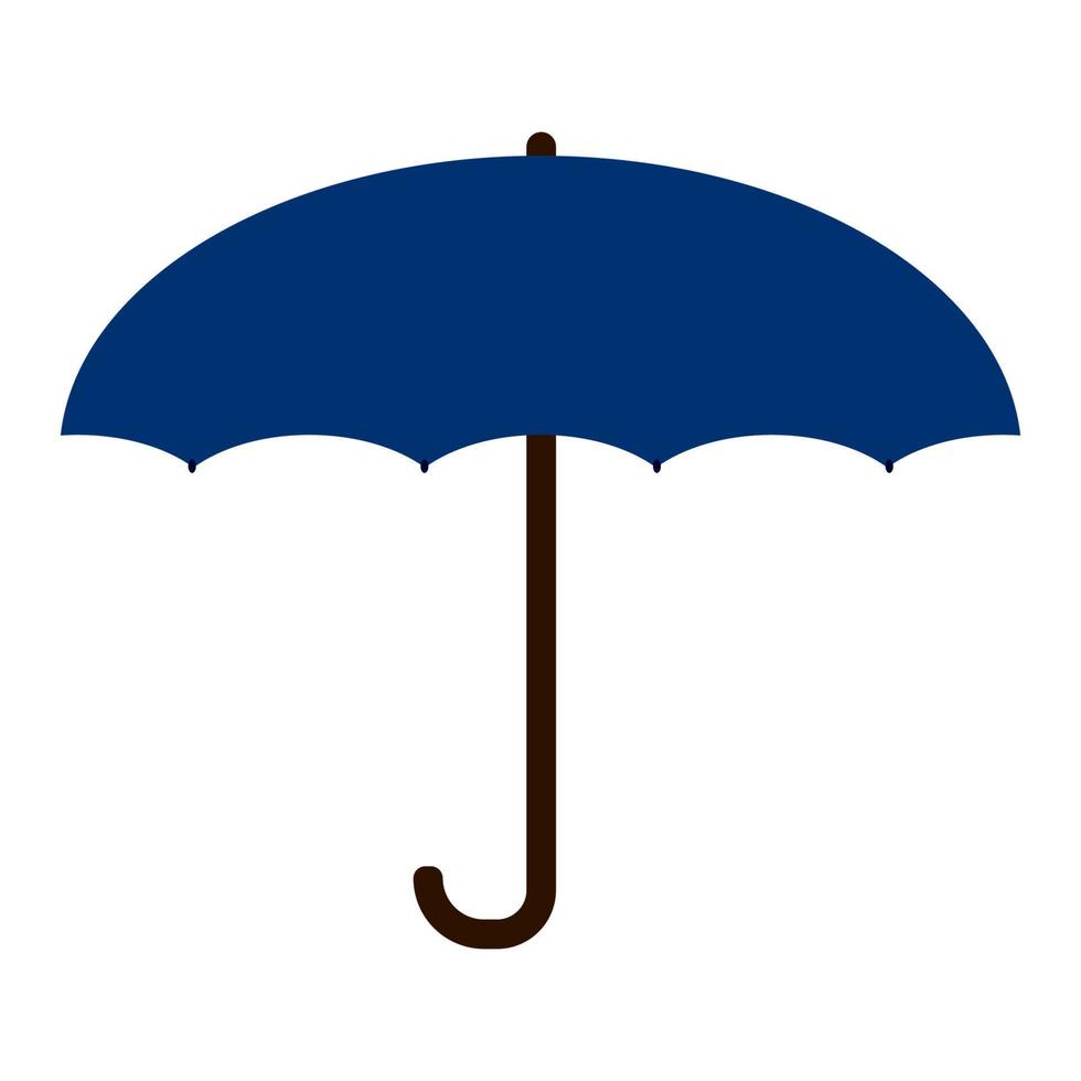 blauer Regenschirm im flachen Stil isoliert auf weißem Hintergrund. Symbol. vektor