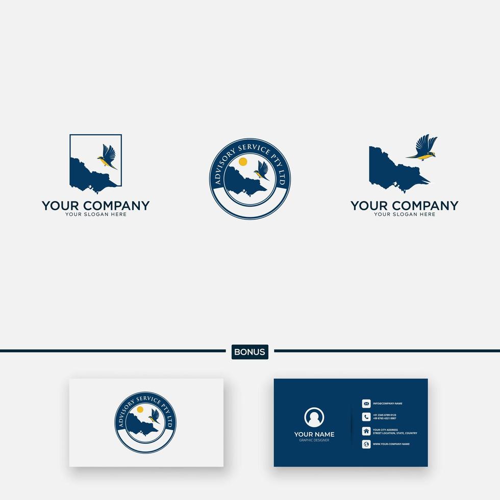 karta victoria och fågel logotyp i Australien vektor
