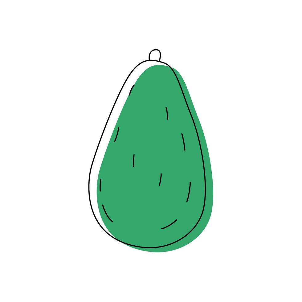 doodle kontur avokado med fläck. vektor illustration för packning