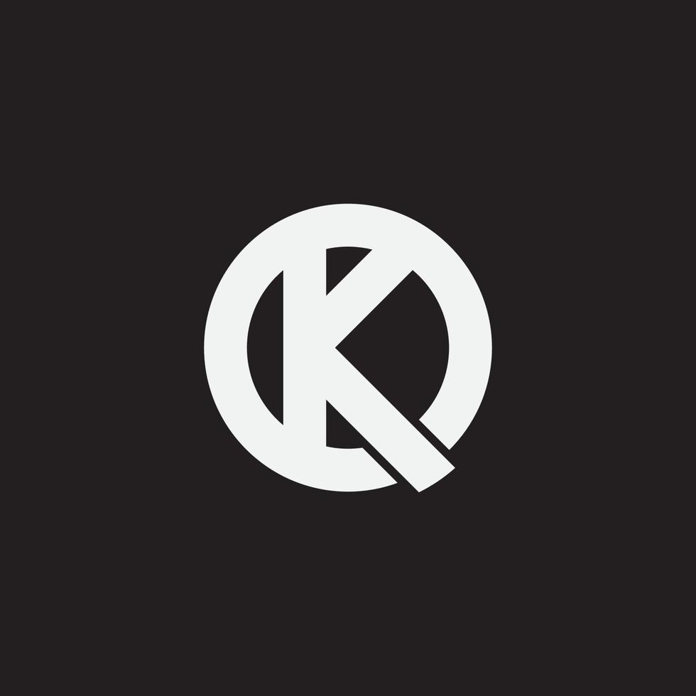 kq monogram design logotyp mall. vektor