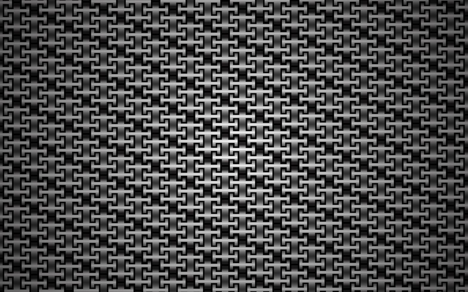 abstrakt bakgrundsstruktur. svart och grått koltexturerat upprepande mönster. metalliskt kedjemönster. järnmetallkedja vektor