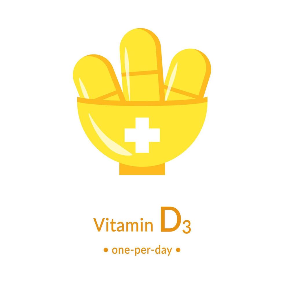 vitamin d reklam banner. medicinsk kopp och kapslar enkel vektor ikon.