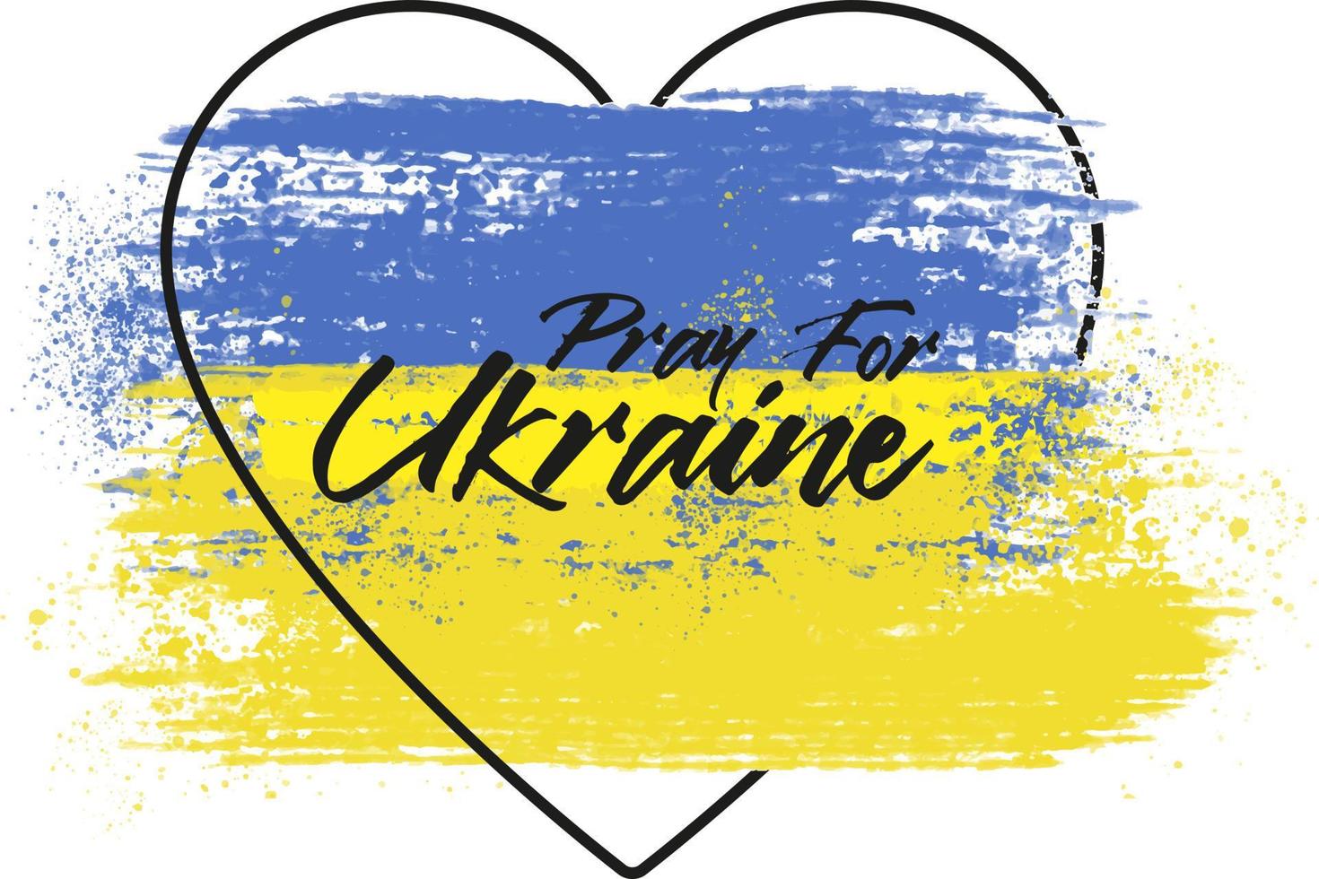 bete für die ukraine, ukrainische flagge betet konzeptvektorillustration. bete für den frieden in der ukraine. ukraine vor russland retten. vektor