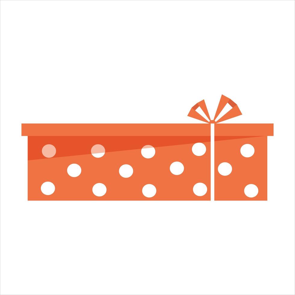 vektorillustration der geschenkbox mit band im flachen karikaturstil. bunte Geschenkbox für Feierlichkeiten vektor