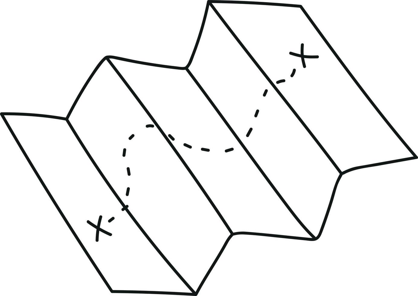 skatt väg karta i doodle stil vektor