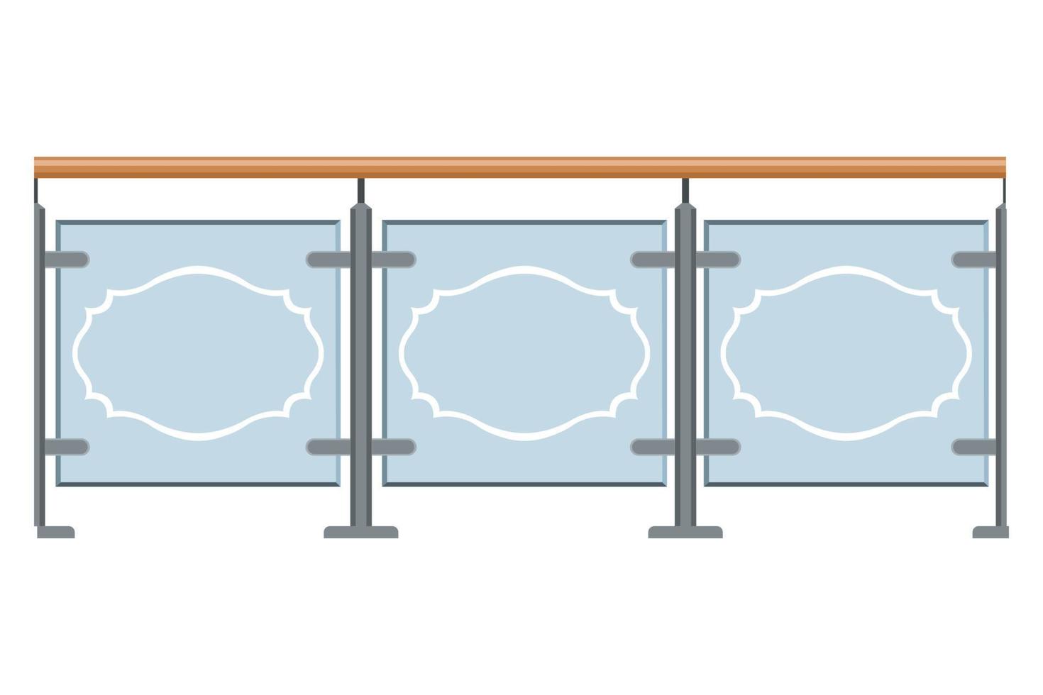 Glasgeländer Cartoon-Stil isoliert weißer Hintergrund vektor