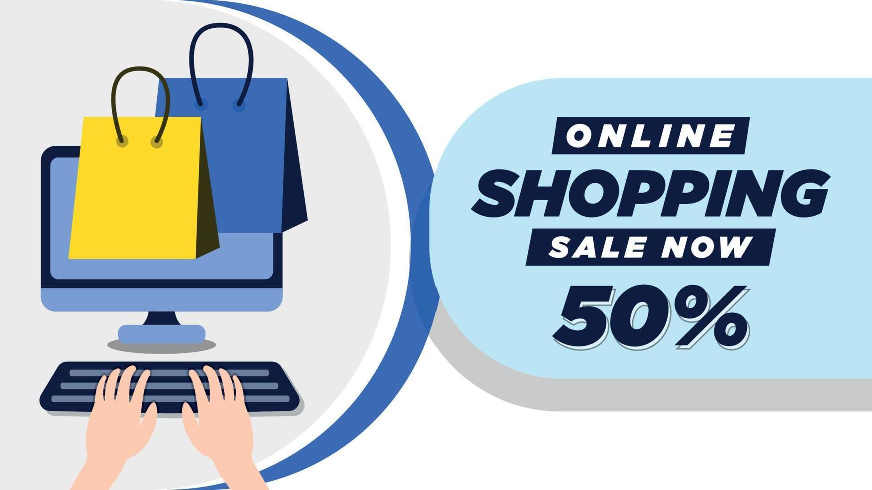 online shopping banner designmall mega försäljning vektor