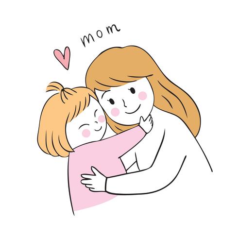 mamma och dotter vektor