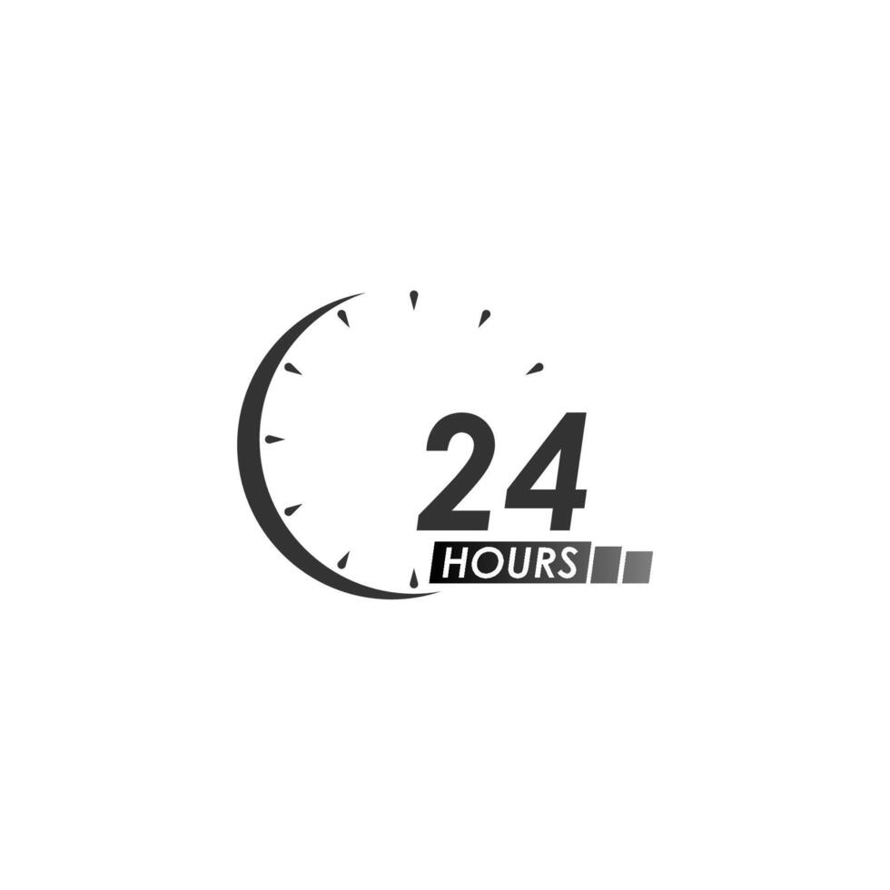 24 timmars ikon logotyp vektor illustration design