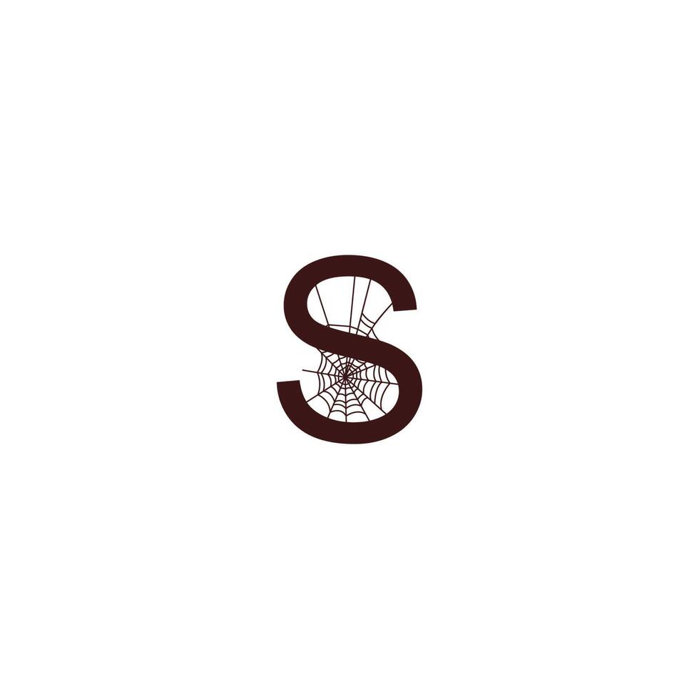 bokstaven s med spindelnät ikonen designmall vektor